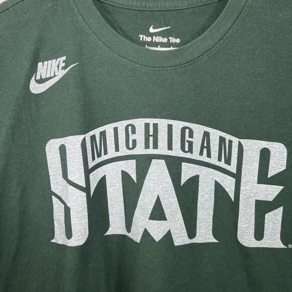 Michigan State Spartans The Nike Tee T Shirt Mens Large Green Retro Logo SS - Picture 4 of 10